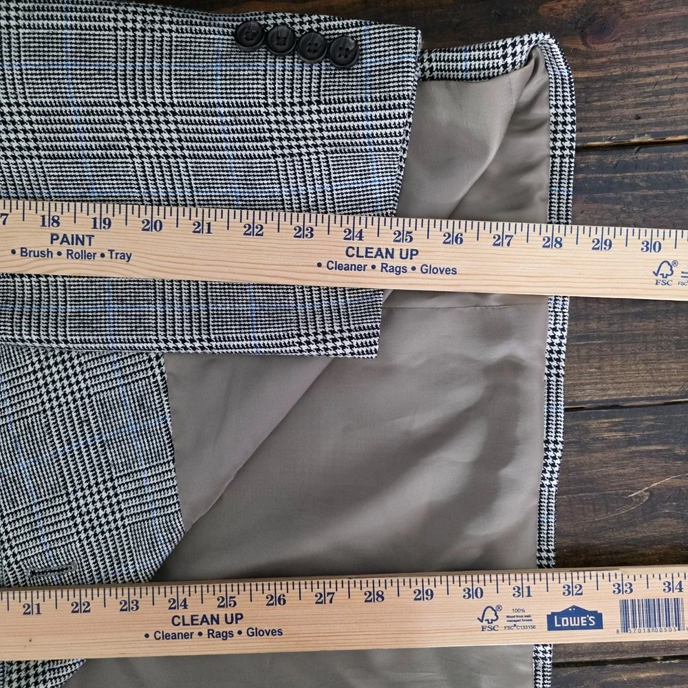 Lauren Ralph Lauren Men's Sport Coat Blazer Two Button Beige Plaid Silk Wool 48R